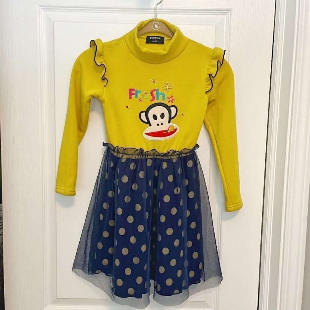 Paul Frank Fresh Girly Long Sleeve Polka Dot Tulle Cute Dress